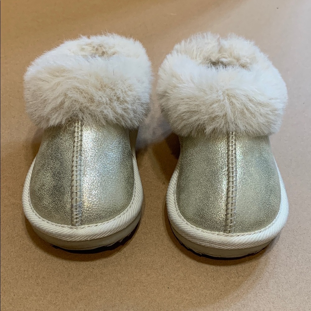 Cozy Gold and Cream Kids Slippers